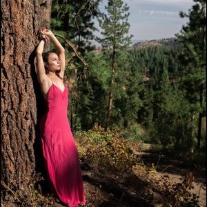 Small pink summer maxi dress